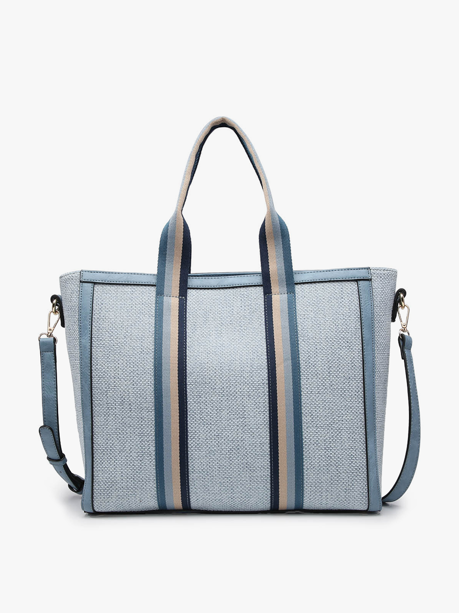 M2086CN Haley Canvas Tote w/ Contrast Straps: Coffee