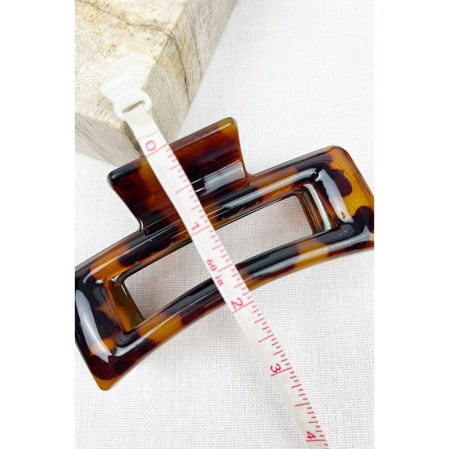 Leopard Cut Out Rectangle Hair Clips: MIX COLOR / ONE(12)