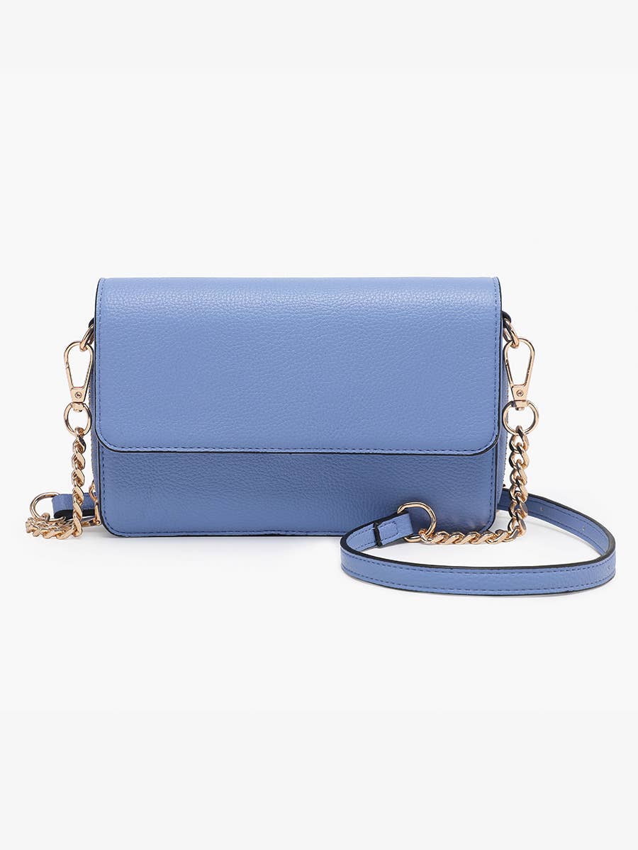 M2589 Lauryn Flapover Crossbody w/ Chain Strap: Black