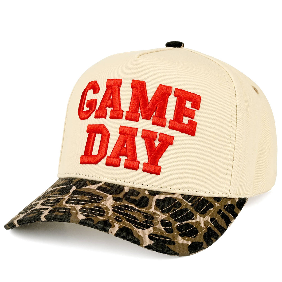 C.C GAME DAY Embroidered Cotton Baseball Cap: Leopard