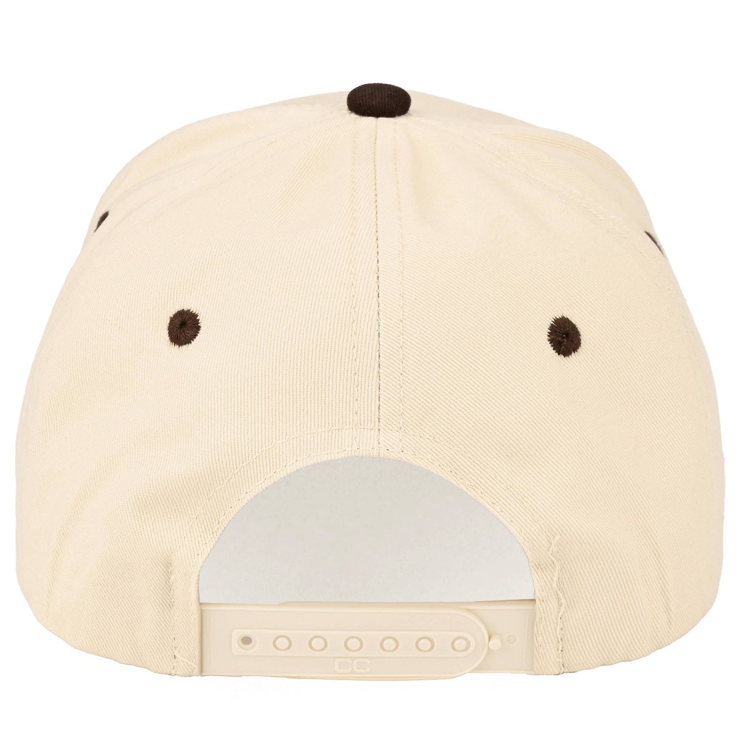 C.C COWBOY Letter Embroidered on Two Tone Trucker Hat: Brown