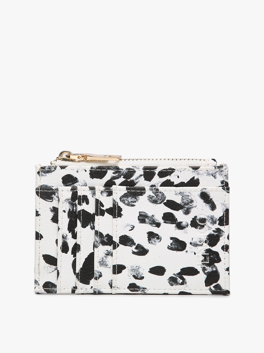 WL1991 Sia Printed Card Holder Wallet: Black