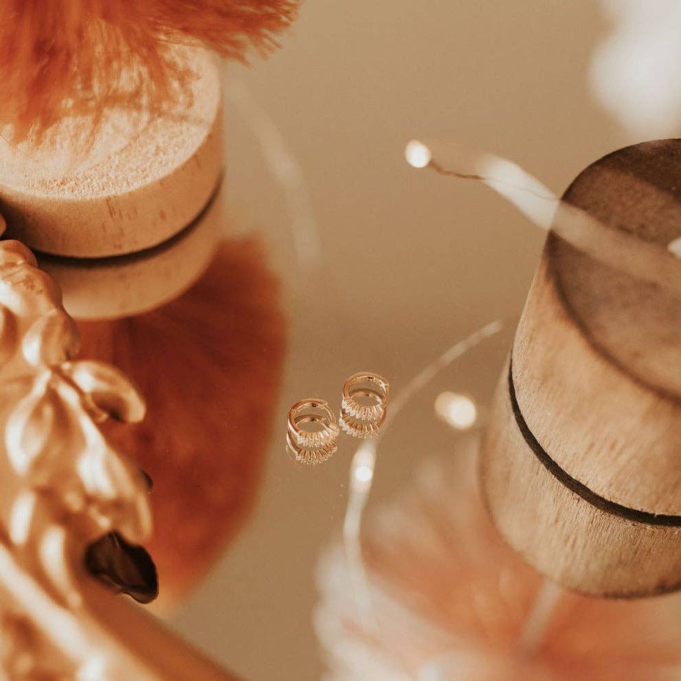 Ivy Diamond Hoops: Gold