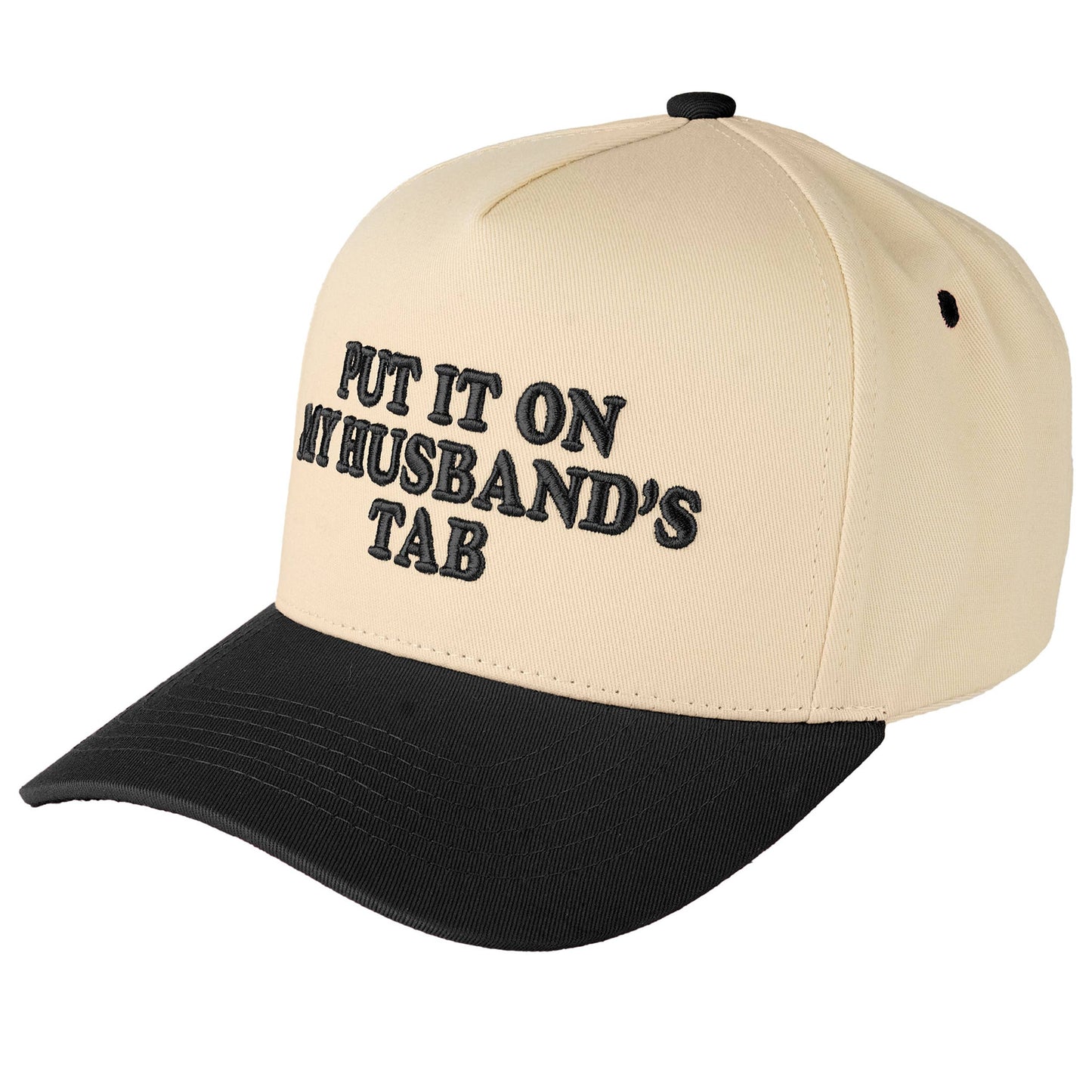 C.C PUT IT ON MY HUSBAND'S TAB Letter Trucker Hat: Brown