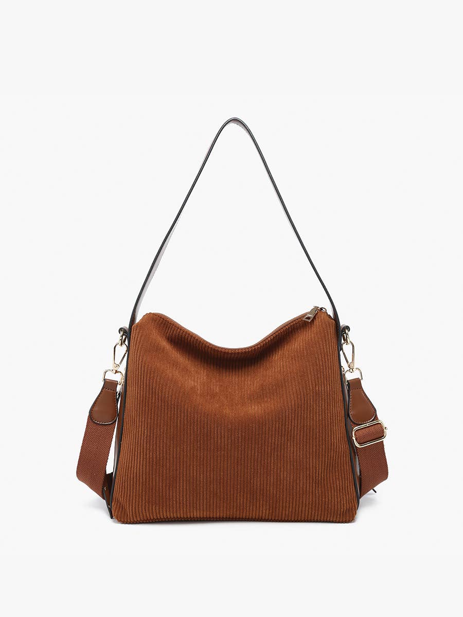 Michaela Slouchy Hobo w/ Guitar Strap | M2594 : Black/White