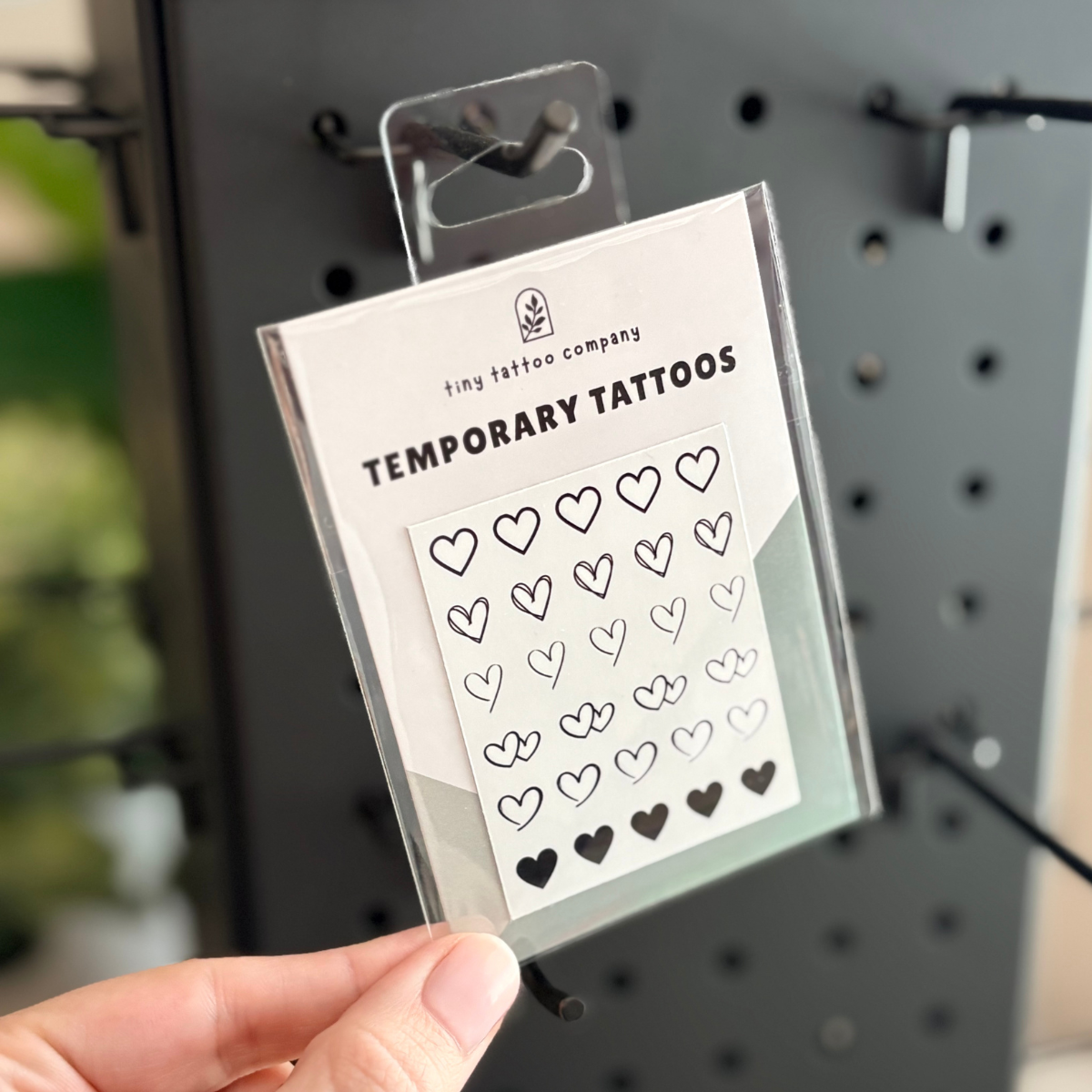 Mini Heart Temporary Tattoo Pack 🖤: With Hanging Tab