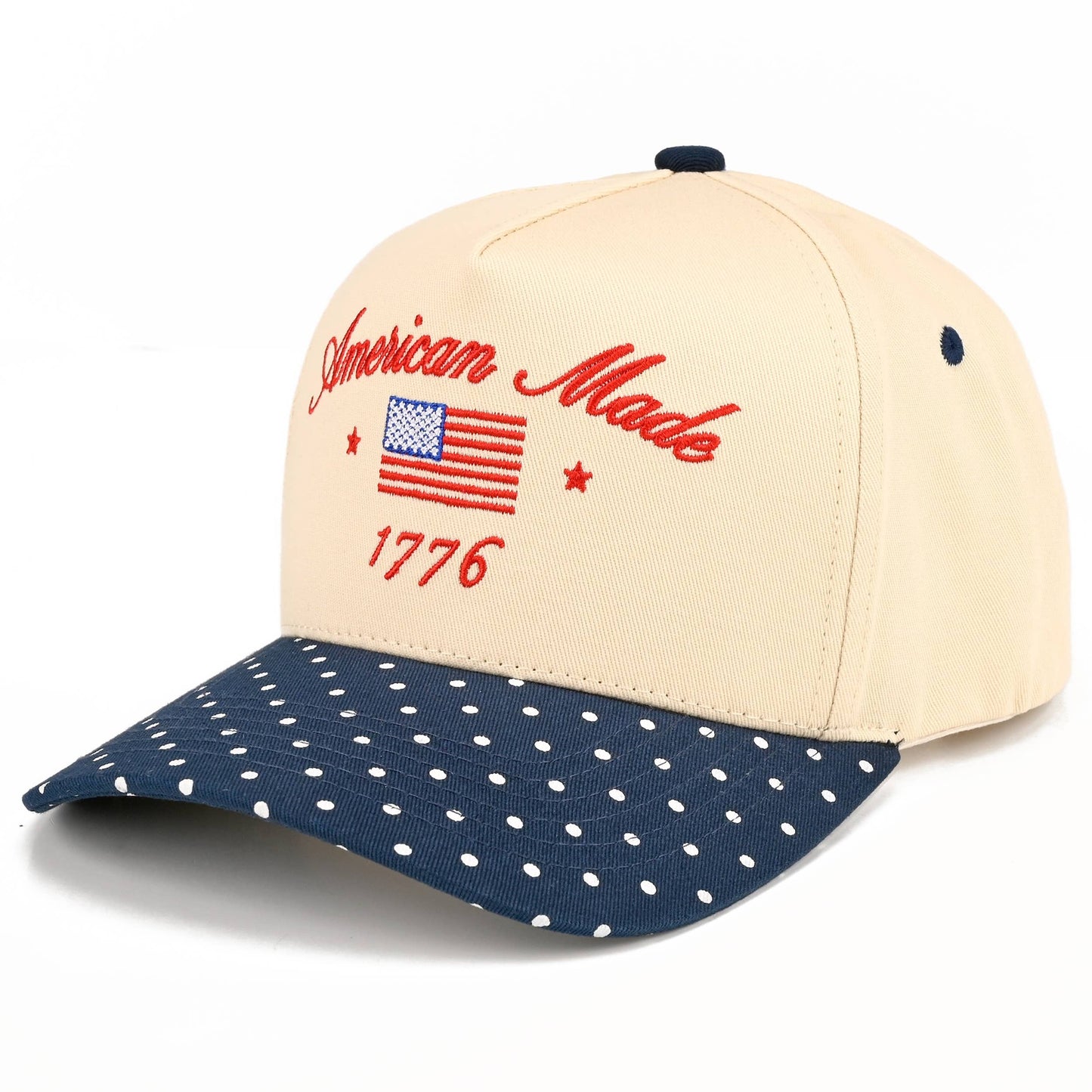 C.C AMERICAN MADE 1776 Letter on Two Tone Trucker Hat: Red