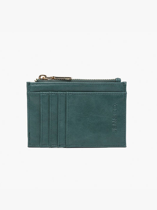 WL1991 Sia Printed Card Holder Wallet: Forest Green