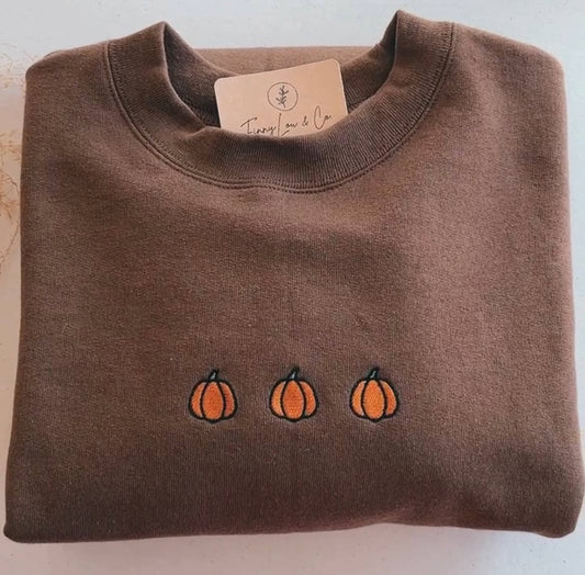 Fall Pumpkin Crewneck Sweatshirt: Brown / Medium