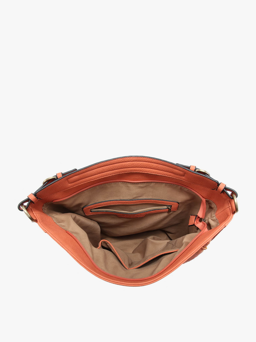M2049 Aris Whipstitch Hobo/Crossbody w/ Guitar Strap: Black