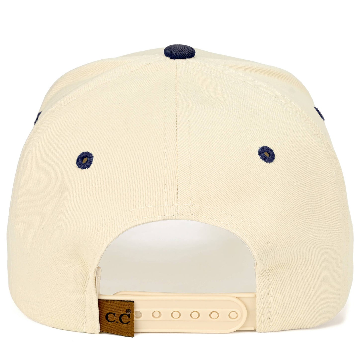C.C MOMMIN Letter Two Tone Trucker Cap: Beige