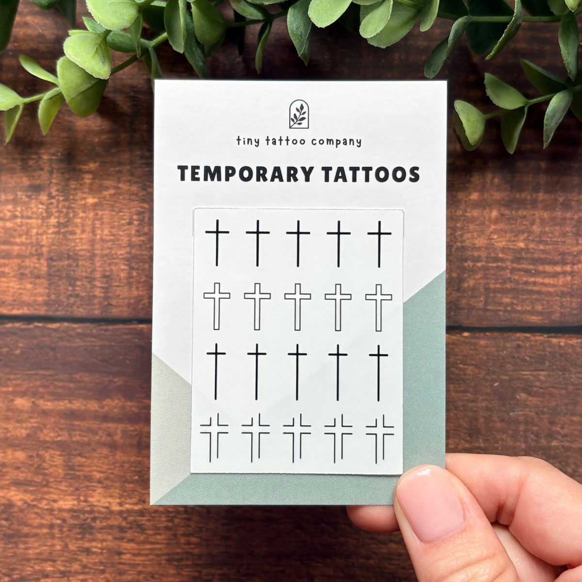 Tiny Cross Temporary Tattoo Set  ✝︎: With Hanging Tab