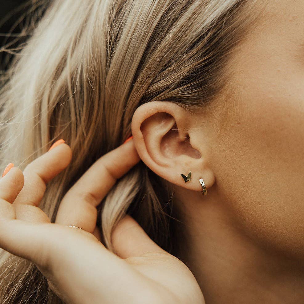 Butterfly Mini Studs: Silver