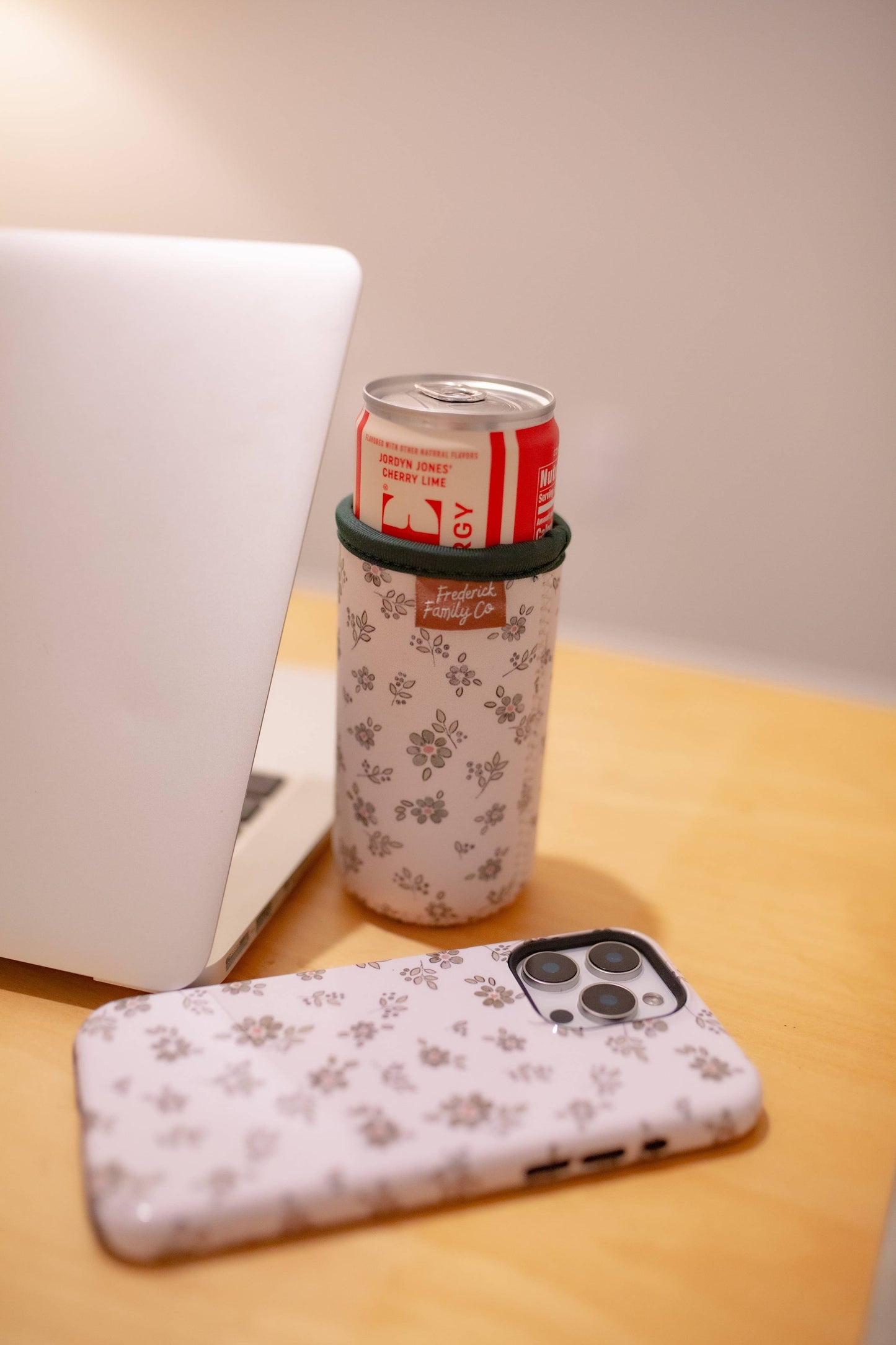 Slim Can Drink Sleeves- Reusable Neoprene Coolers with Aesthetic Patterns, 12oz Skinny Can Holder for Seltzer Energy Drinks: 8 blue stripe