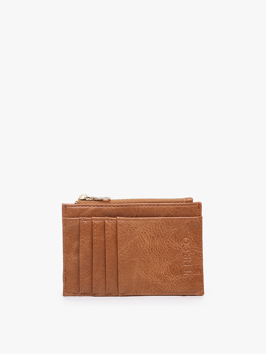 WL1991 Sia Printed Card Holder Wallet: Brown