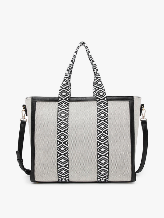 Haley Canvas Tote w/ Contrast Straps Bag