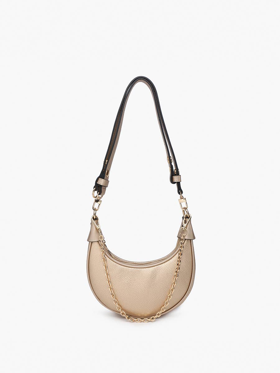 Zora Moon Shoulder Bag w/ Chain | M2503 : Espresso