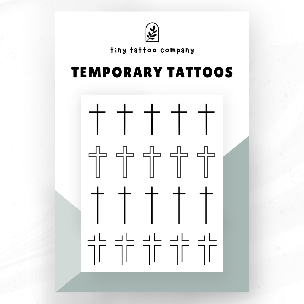 Tiny Cross Temporary Tattoo Set  ✝︎: With Hanging Tab