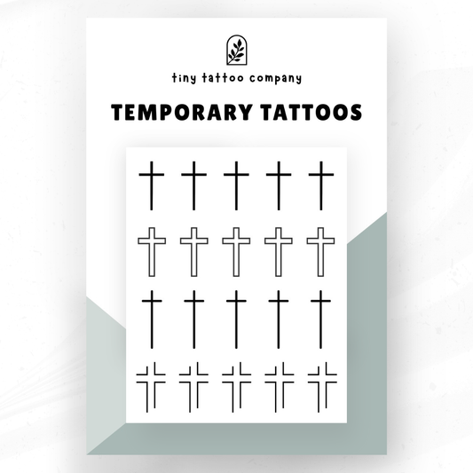 Tiny Cross Temporary Tattoo Set  ✝︎