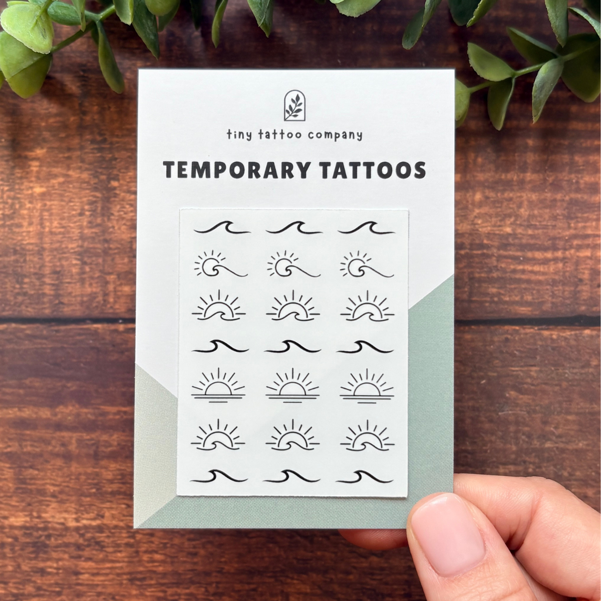 Mini Sun & Waves Temporary Tattoo Pack ☀️: With Hanging Tab