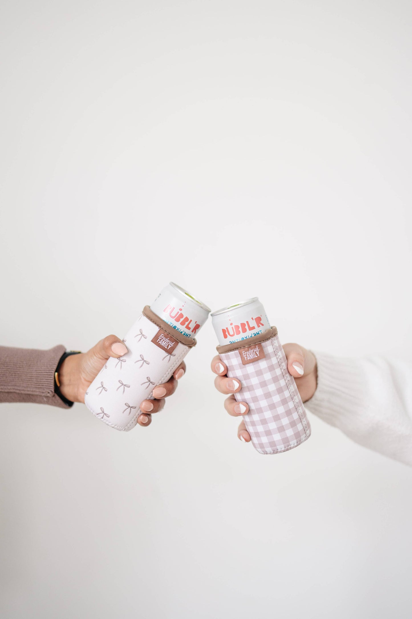 Slim Can Drink Sleeves- Reusable Neoprene Coolers with Aesthetic Patterns, 12oz Skinny Can Holder for Seltzer Energy Drinks: 6 green stripe