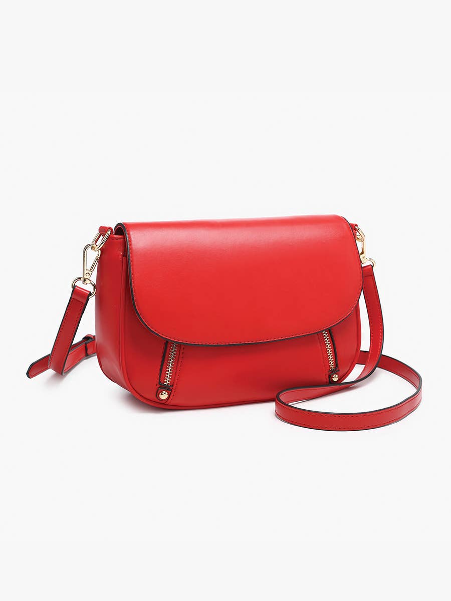 Lindsay Flapover Crossbody Bag – Dual Zip | M2628 : Black