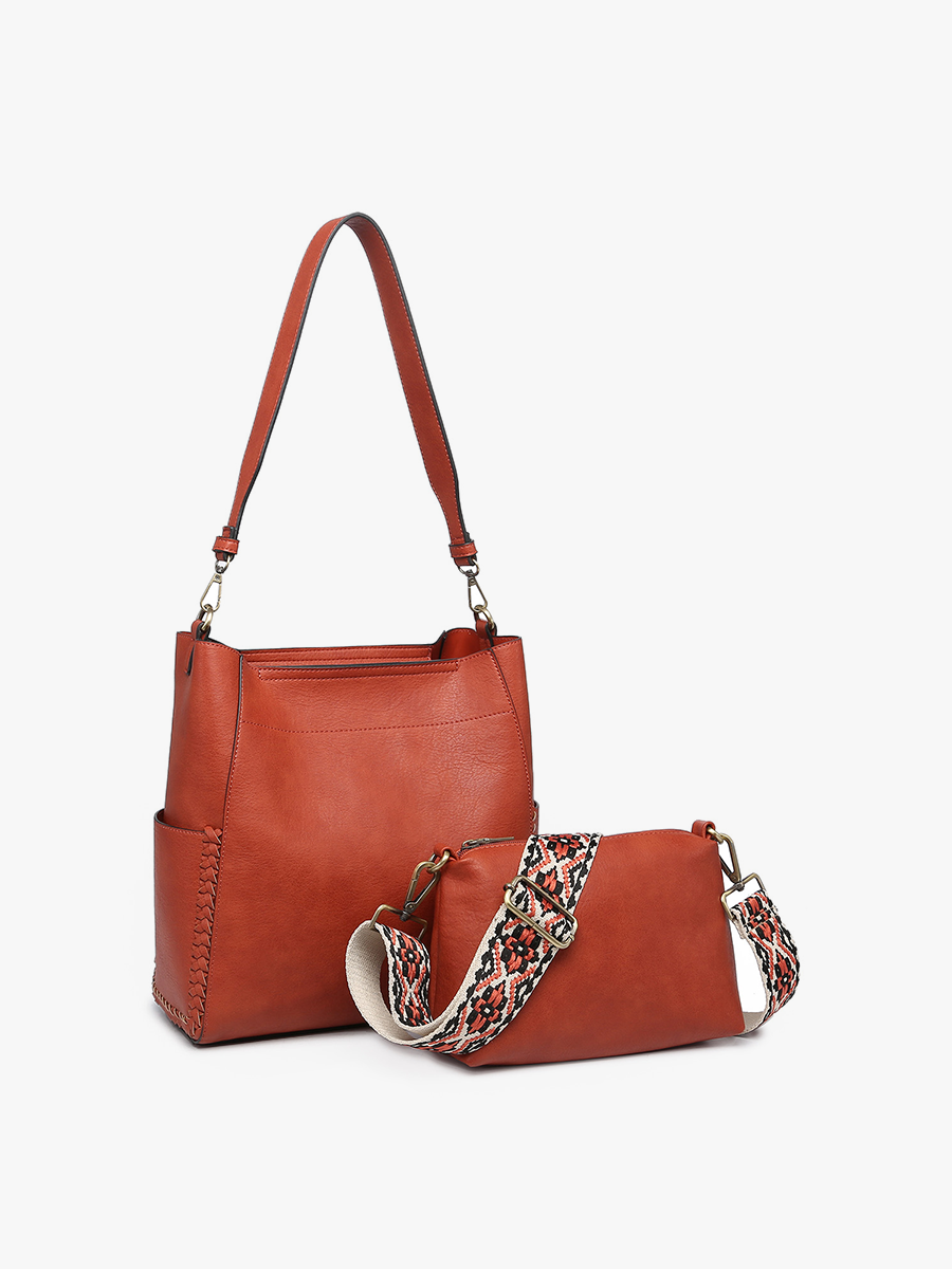 Penny 2-in-1 Bucket Bag w/ Guitar Strap | M2070 : Grey