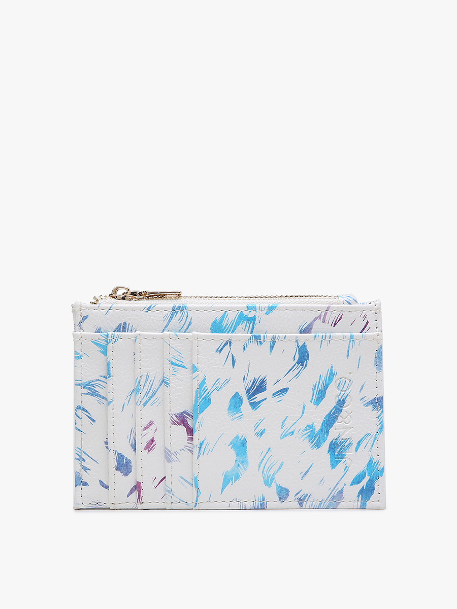 WL1991 Sia Printed Card Holder Wallet: Brown