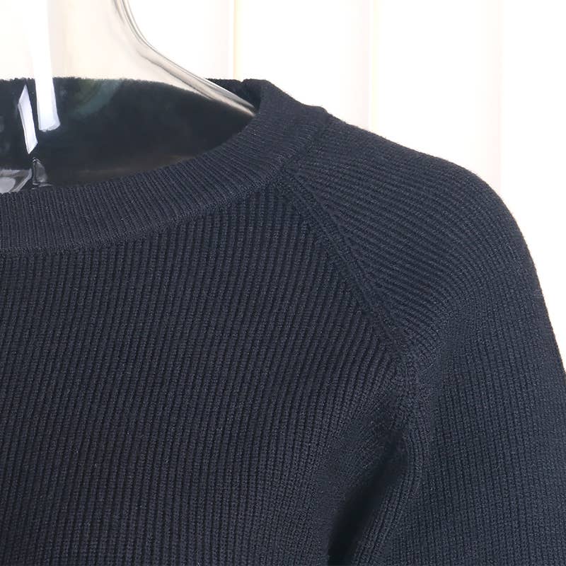 Solid Color Top & Skirt 2PCS Kintted Set Sweater Set HL7300: Brick / M