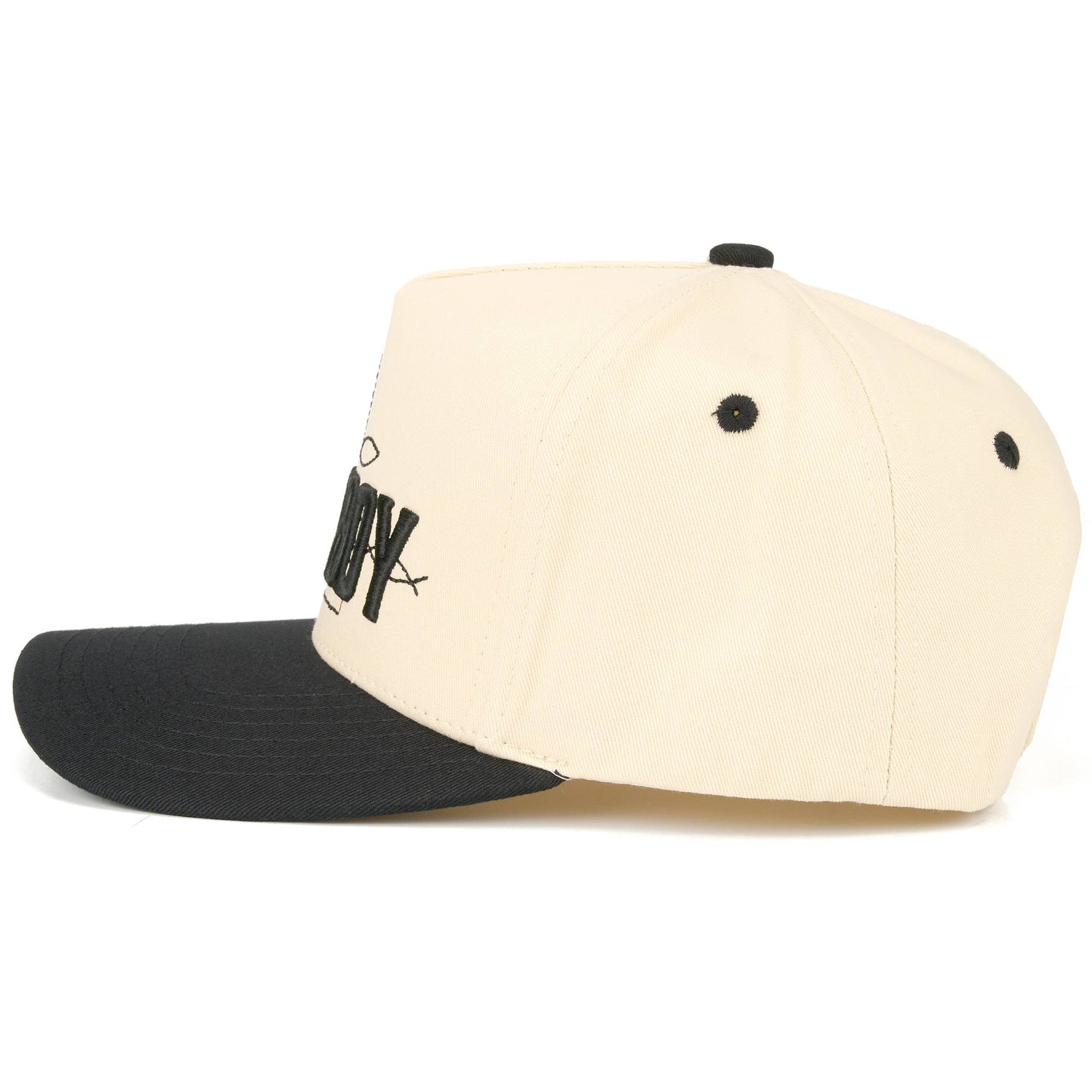 C.C COWBOY Letter Embroidered on Two Tone Trucker Hat: Brown