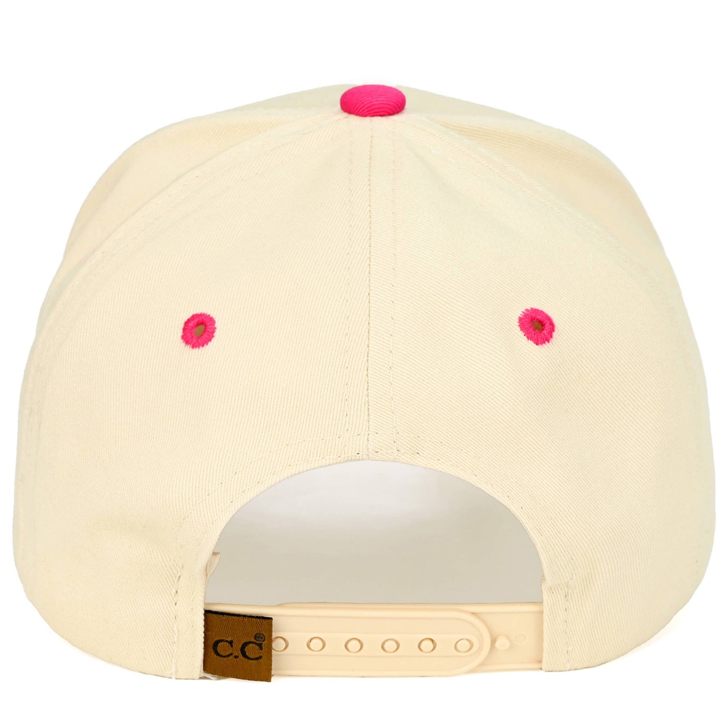 C.C MOMMIN Letter Two Tone Trucker Cap: Beige