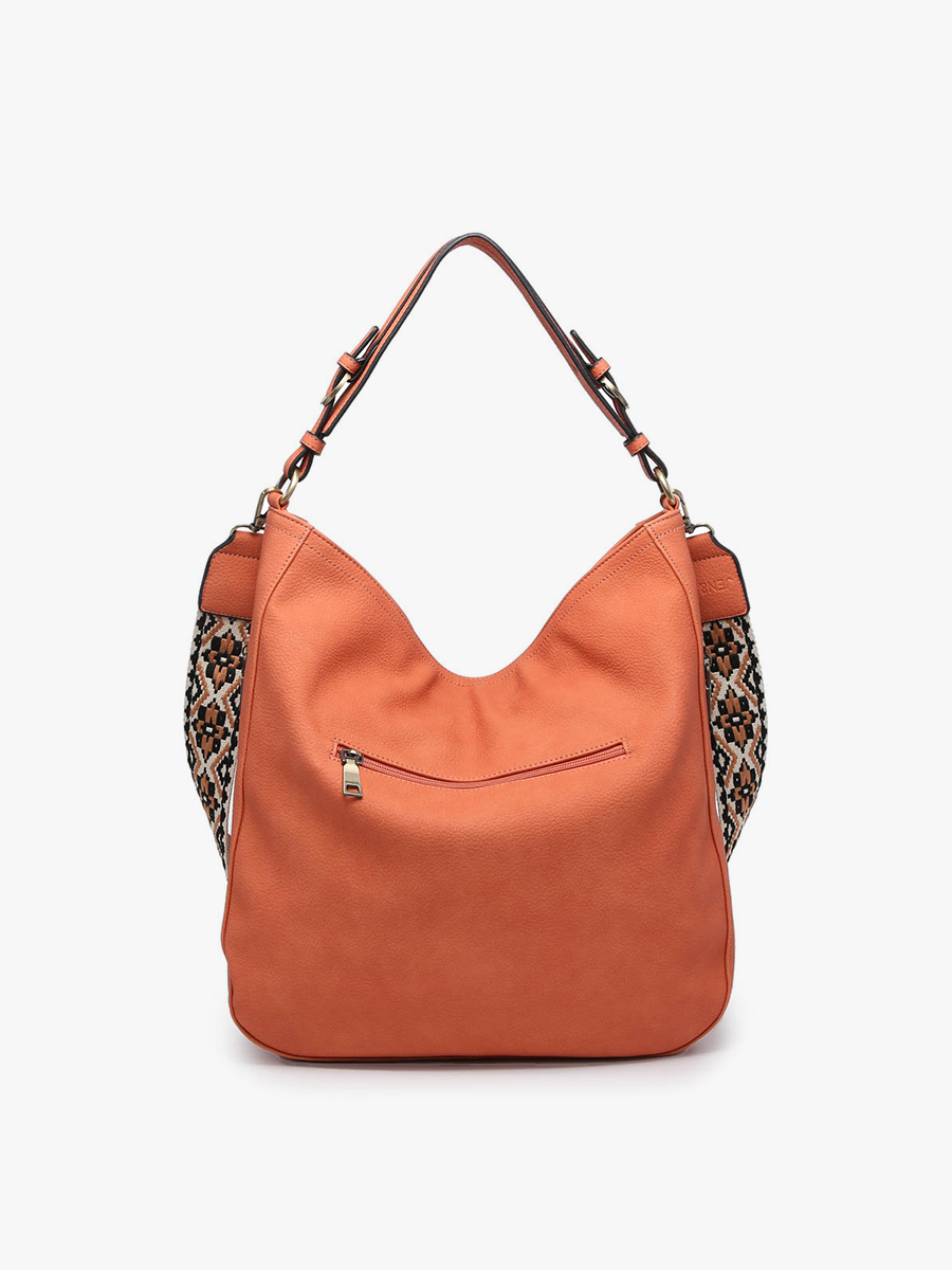 M2049 Aris Whipstitch Hobo/Crossbody w/ Guitar Strap: Black