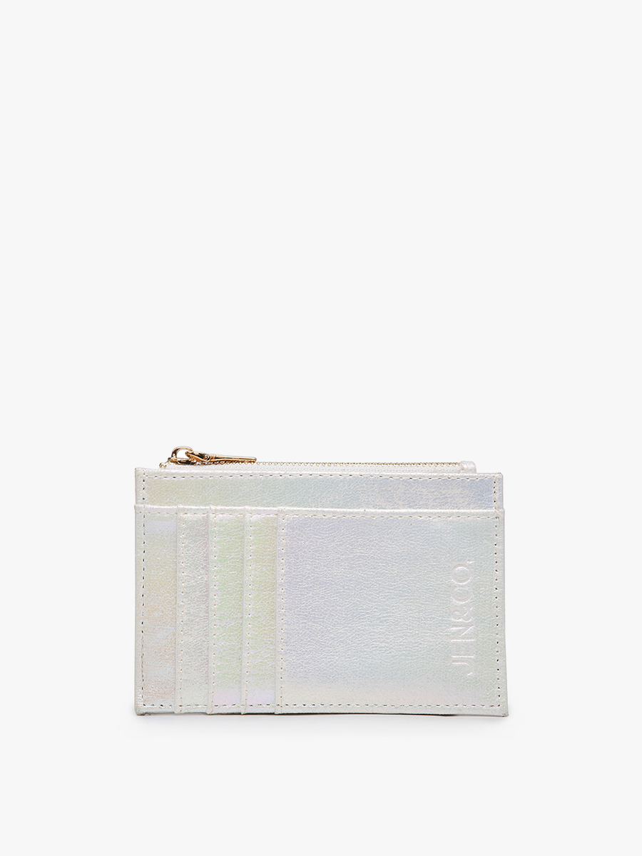 WL1991 Sia Printed Card Holder Wallet: Cow-White