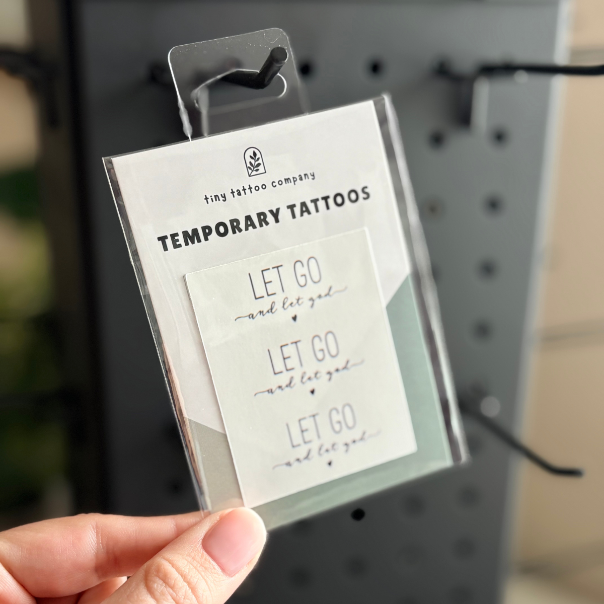 'Let Go & Let God' Temporary Tattoo Set  ✝︎: With Hanging Tab