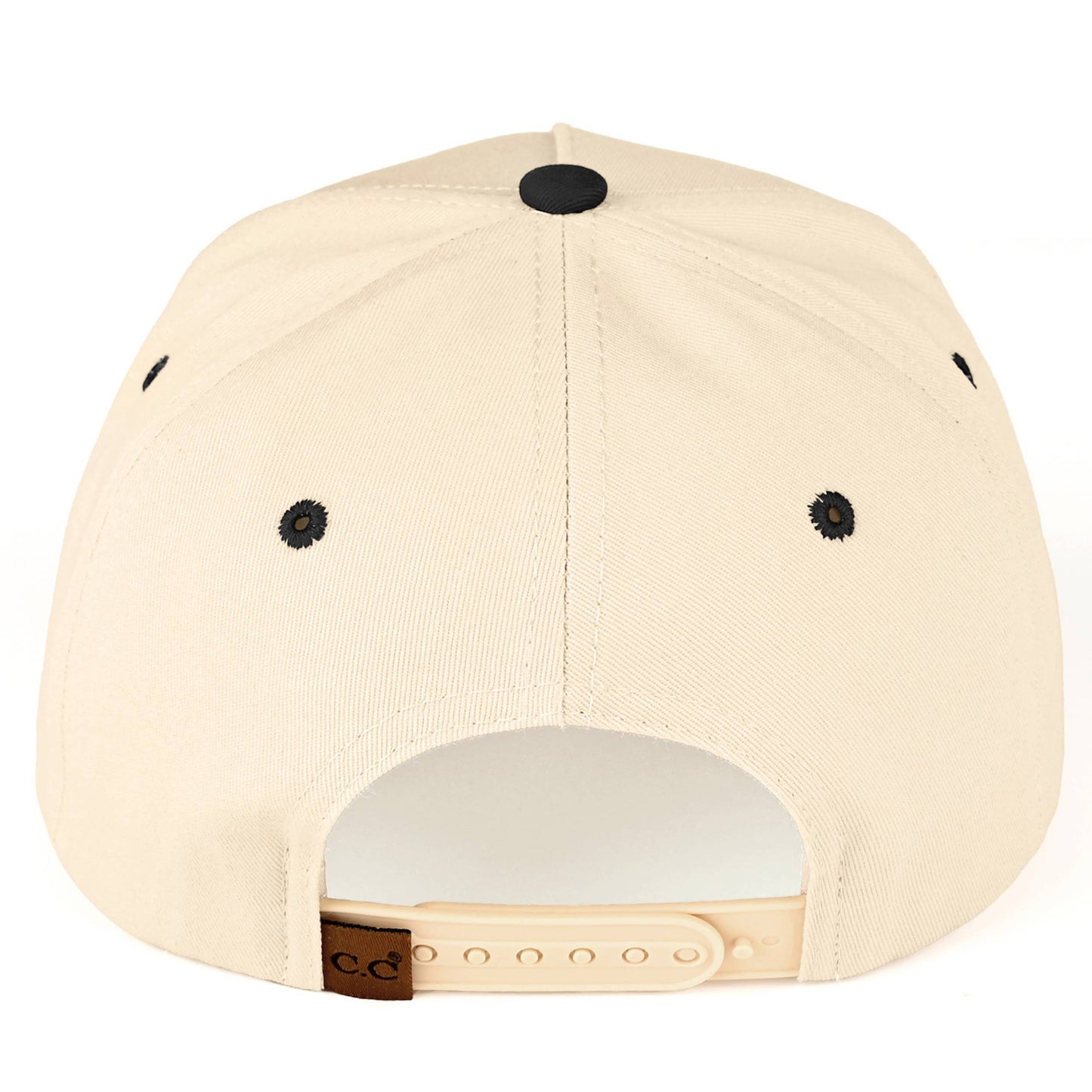C.C MOMMIN Letter Two Tone Trucker Cap: Beige