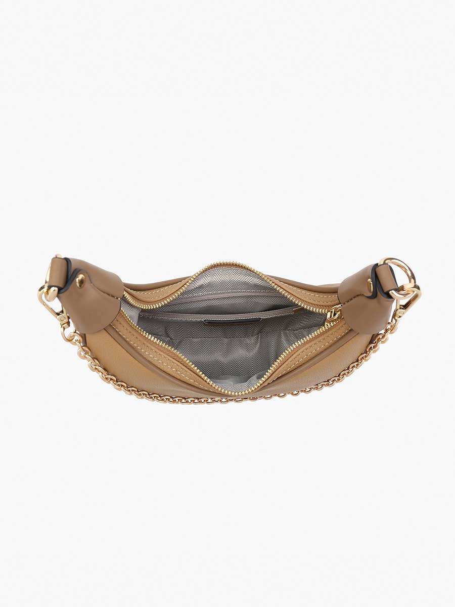 Zora Moon Shoulder Bag w/ Chain | M2503 : Espresso