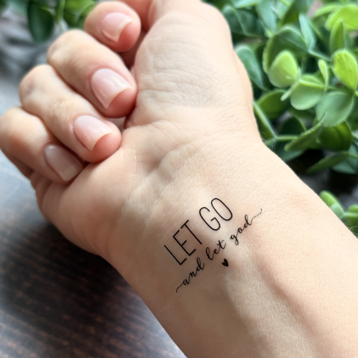 'Let Go & Let God' Temporary Tattoo Set  ✝︎: With Hanging Tab