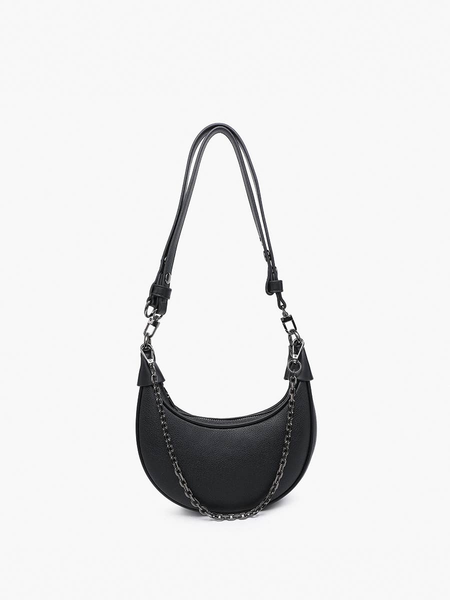 Zora Moon Shoulder Bag w/ Chain | M2503 : Espresso