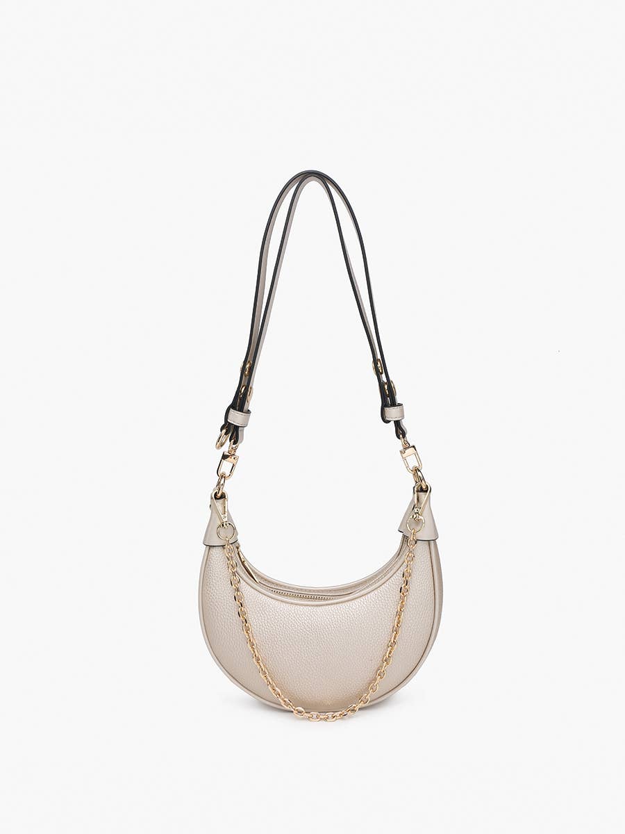 Zora Moon Shoulder Bag w/ Chain | M2503 : Espresso