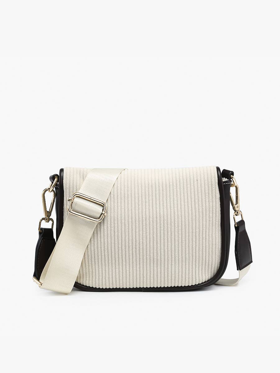 Serena Two-Tone Crossbody Bag – Nylon Strap | M2587 : Black/White