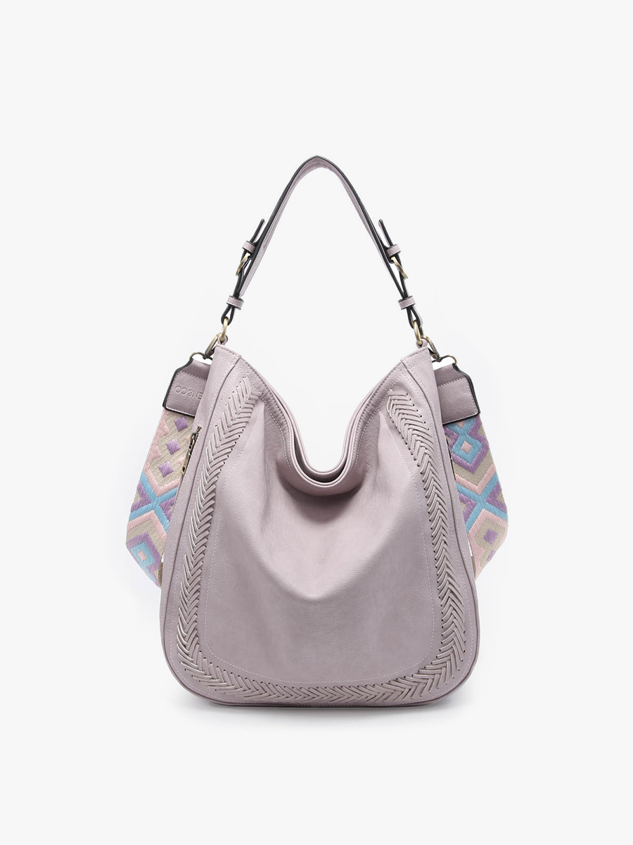 M2049 Aris Whipstitch Hobo/Crossbody w/ Guitar Strap: Black