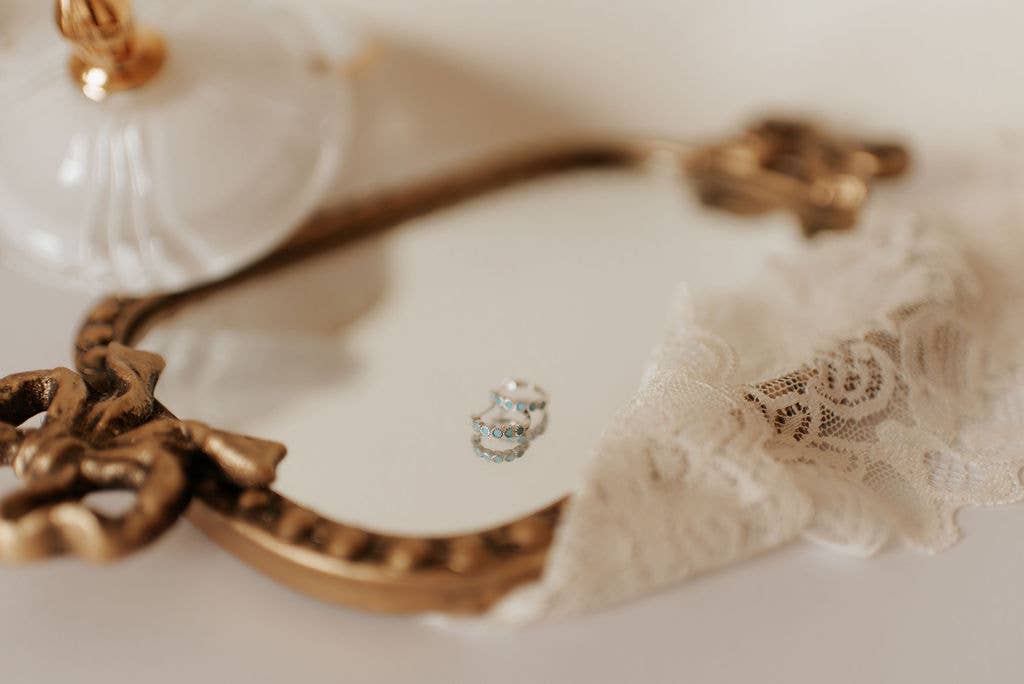 Gaby Turquoise Hoops: Gold