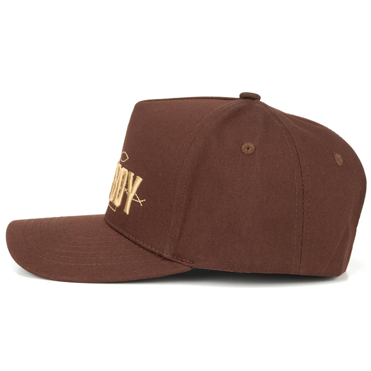 C.C COWBOY Letter Embroidered on Two Tone Trucker Hat: Brown