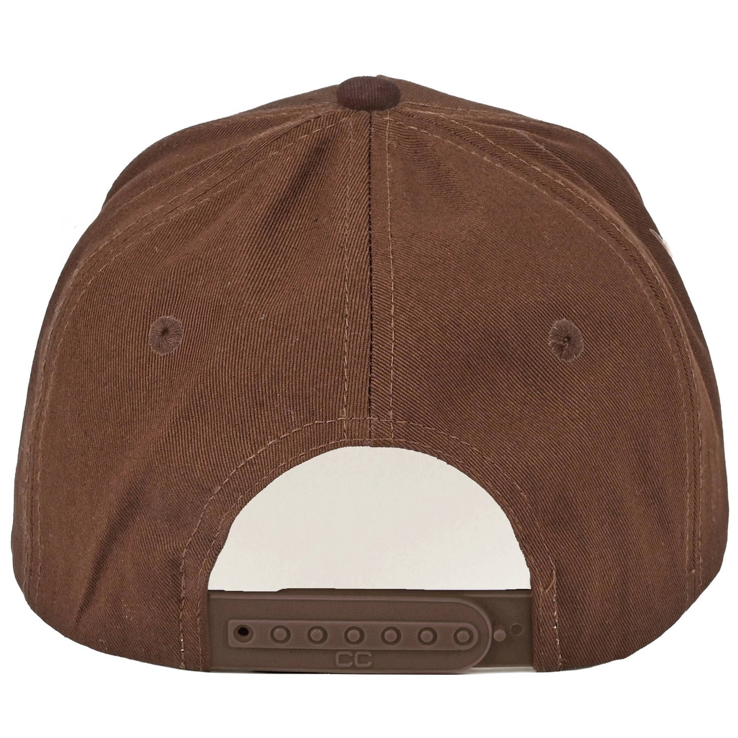 C.C COWBOY Letter Embroidered on Two Tone Trucker Hat: Brown