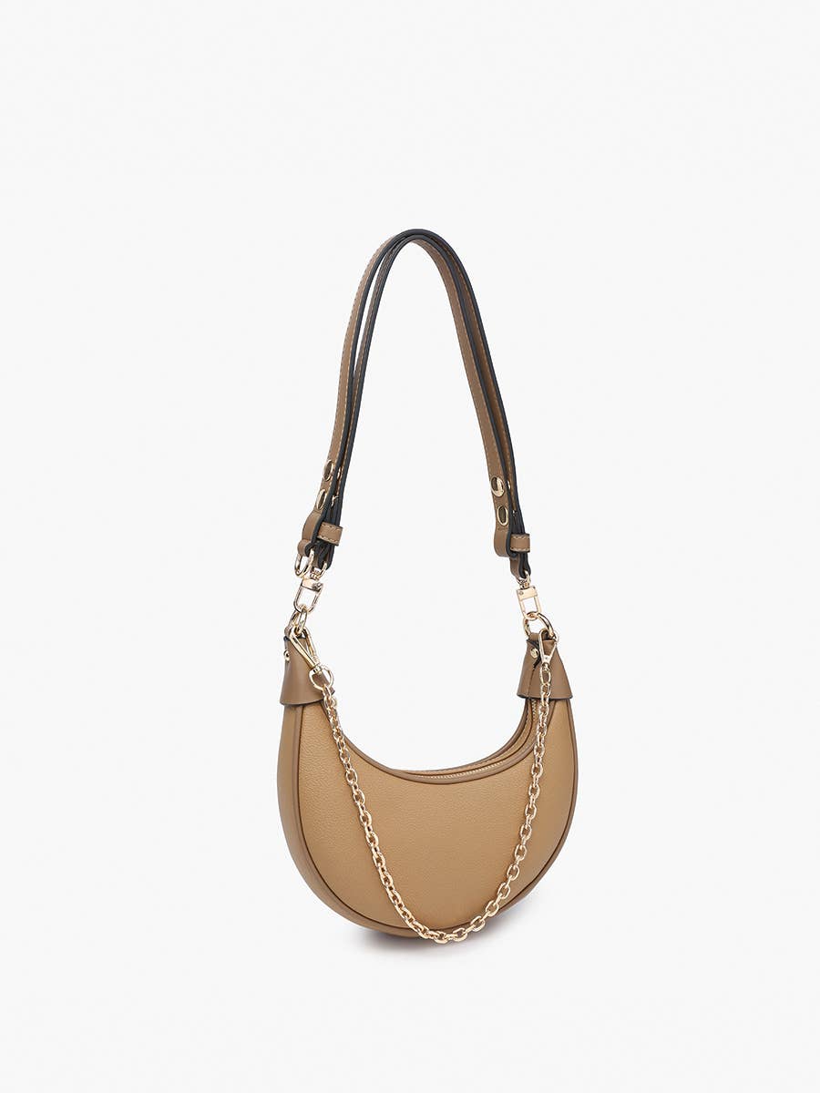 Zora Moon Shoulder Bag w/ Chain | M2503 : Espresso