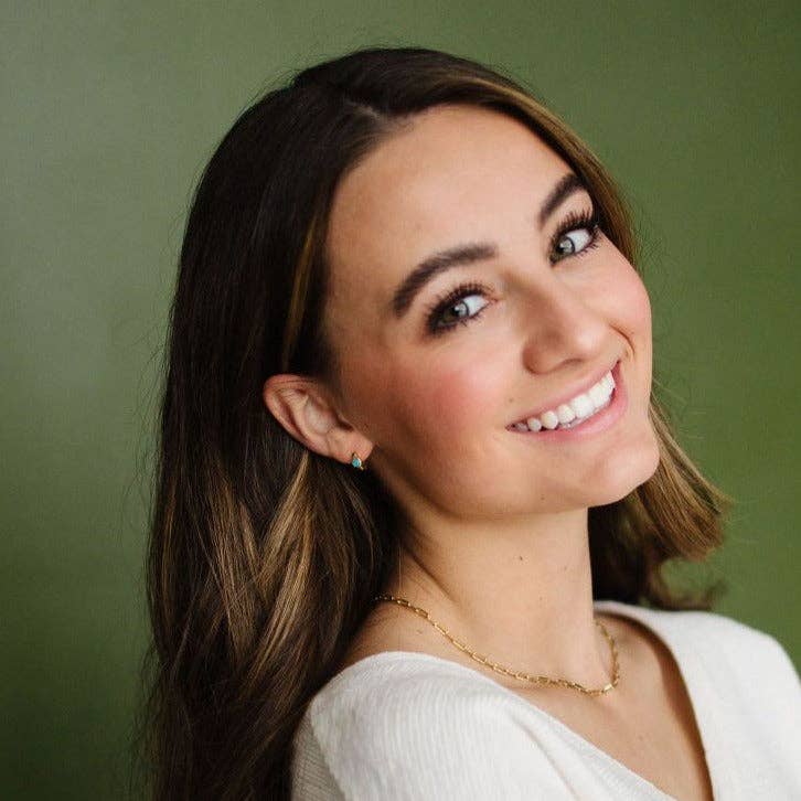 Noelle Turquoise Hoops: Silver