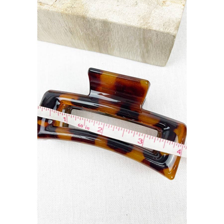 Leopard Cut Out Rectangle Hair Clips: MIX COLOR / ONE(12)