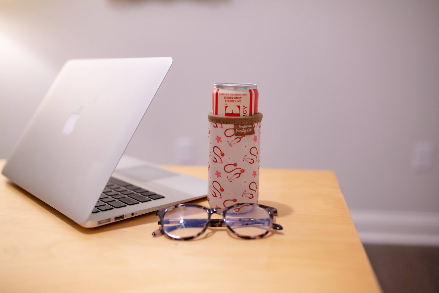 Slim Can Drink Sleeves- Reusable Neoprene Coolers with Aesthetic Patterns, 12oz Skinny Can Holder for Seltzer Energy Drinks: 6 green stripe