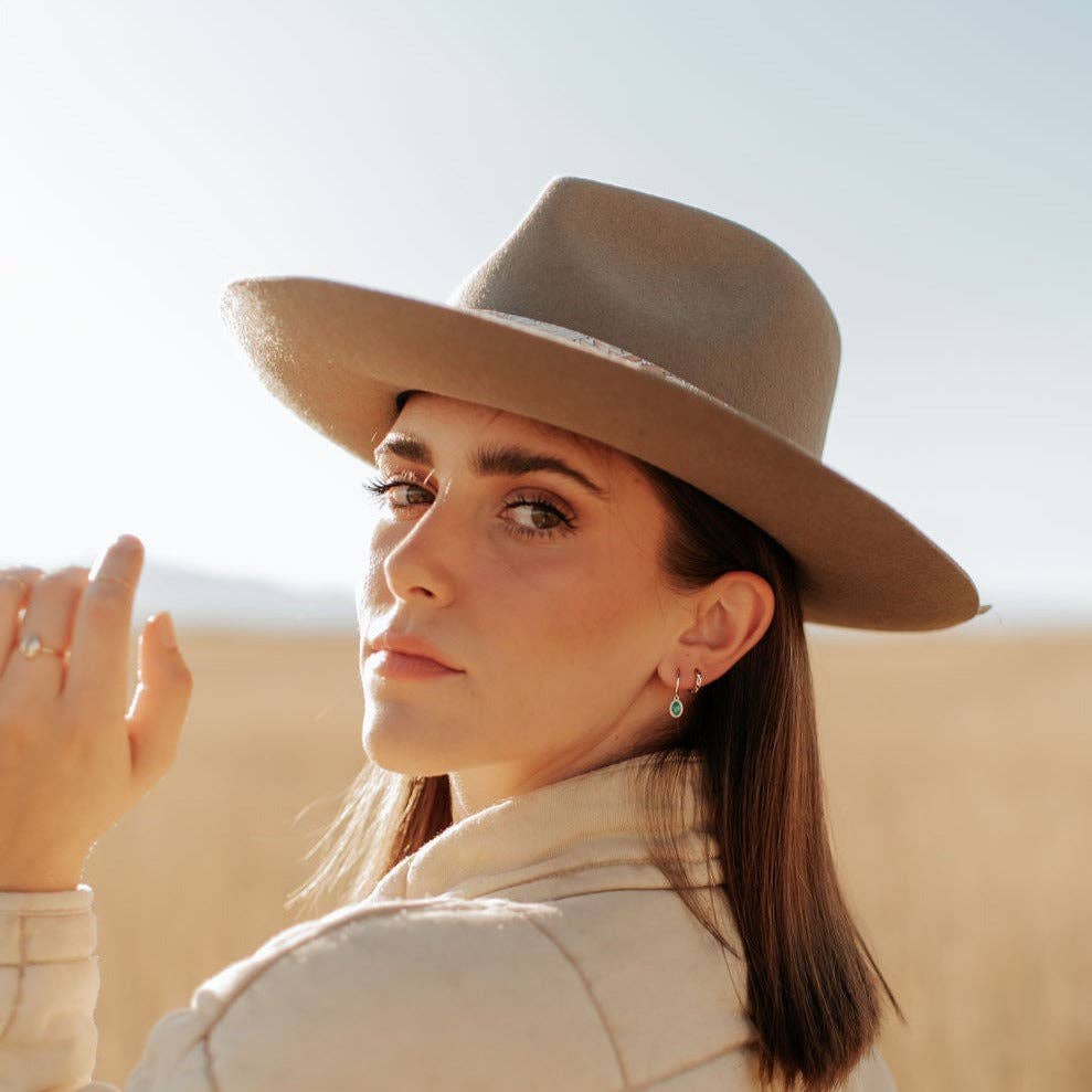 Riley Turquoise Hoops: Gold