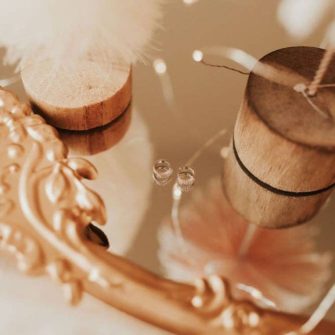 Ivy Diamond Hoops: Gold